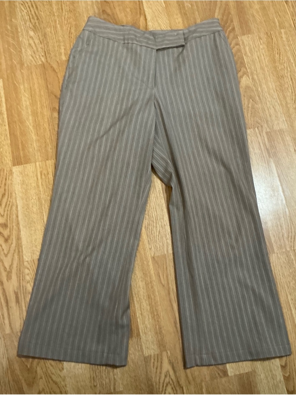 Women’s Taupe Pinstripe Dress Pants - Uniform John Paul Richard - Size 10
